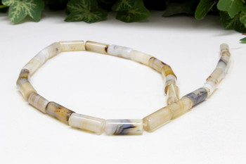 Dendritic Agate Natural Polished 16x6mm Tube