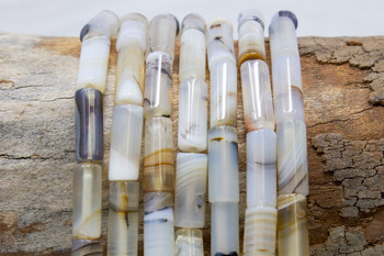 Dendritic Agate Natural Polished 16x6mm Tube