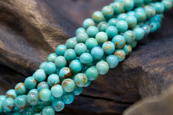 Kingman Turquoise Stabilized Polished 4mm Round - Arizona