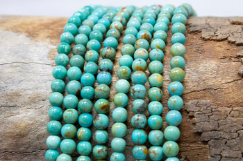 Kingman Turquoise Stabilized Polished 4mm Round - Arizona