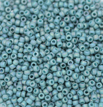 Size 11 Toho Seed Beads -- 2634F Turquoise Rainbow Semi Glaze