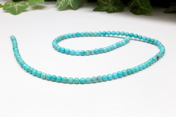 Kingman Turquoise Stabilized Polished Blue 4mm Round - Arizona