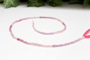 Pink Tourmaline / Rose Quartz Polished Banded 2mm Faceted Round