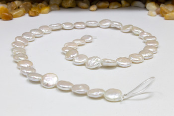 Freshwater Pearls Polished White 10-11mm Coin