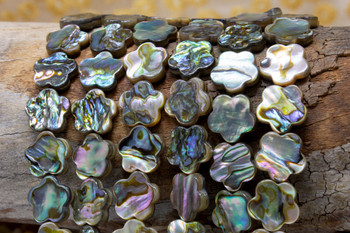 Abalone Polished 14mm Double Sided Flower