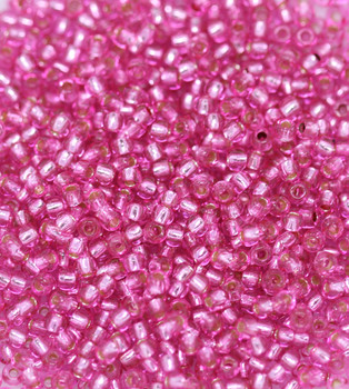 Size 11 Toho Seed Beads -- P23 Hot Pink / Silver Lined