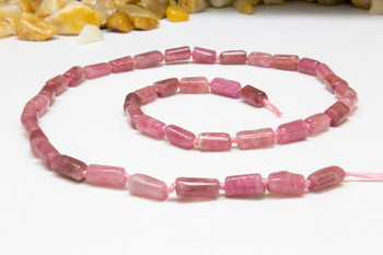 Pink Tourmaline Polished 4-8mm Smooth Tube Nugget