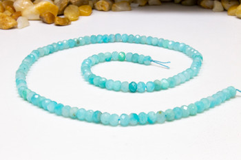 Amazonite Polished 3.5x4.5mm Faceted Rondel