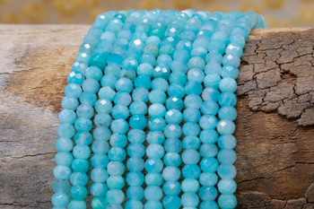 Amazonite Polished 3.5x4.5mm Faceted Rondel