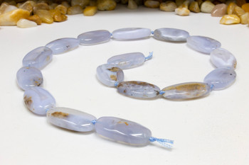 Blue Lace Agate Polished 21-24x12-15mm Freeform Oval