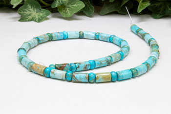 Aqua Terra Impression Jasper Polished 3x6mm Rondelle 6x10mm Tube