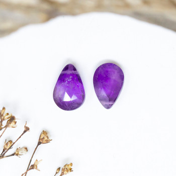 Amethyst Polished 7x12mm Faceted Pear