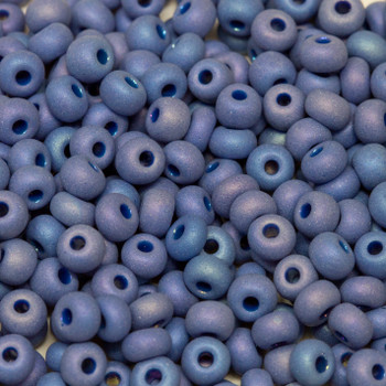 Size 6 Czech Seed Beads -- 765 Periwinkle Matte Rainbow