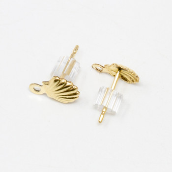 14K Gold Filled Shell Earring Posts - 1 Pair