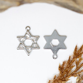 Silver Plated 15mm Star of David Charm