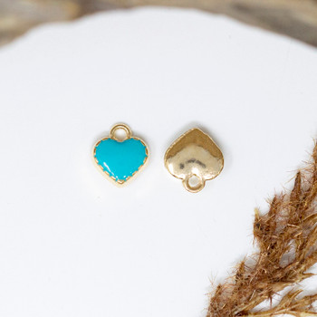 Enamel 7mm Turquoise Heart Charm