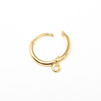 18K Gold Plated 13.5x2mm Hoop Earring with Ring - 2 Pairs