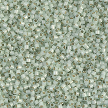 Delicas Size 11 Miyuki Seed Beads -- 1454 Light Moss Opal / Silver Lined