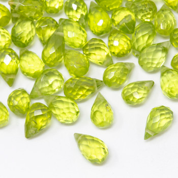 Peridot Polished 5x7mm Faceted Drop