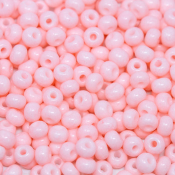 Size 6 Czech Seed Beads -- 1235 Baby Pink