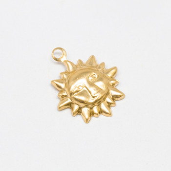 14K Gold Filled 17x15mm Smiling Sun Charm