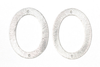 35x27mm Open Oval - Light Silver Plated