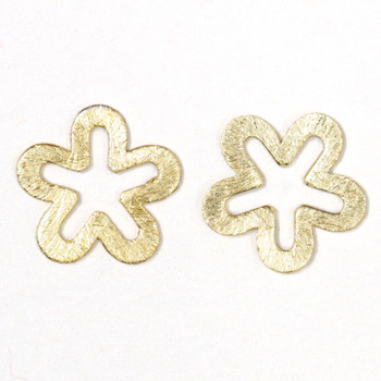 Light Gold Plated 14mm Open Flower Charm / Connector