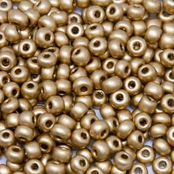 Size 6 Czech Seed Beads -- 591 Light Gold Supra Metallic