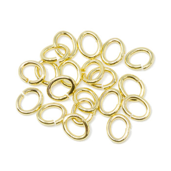 18K Gold Plated Medium Oval Jump Rings - 20 Pieces