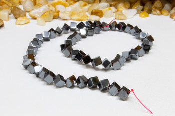 Hematite Polished 6mm Diagonal Drill Cube