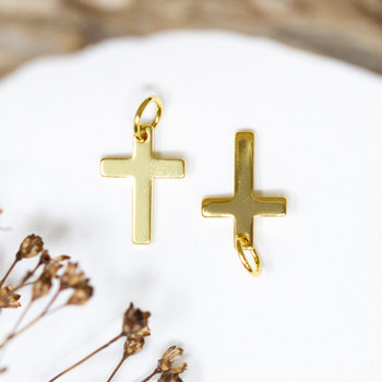 18K Gold Plated 12x9mm Cross Charm