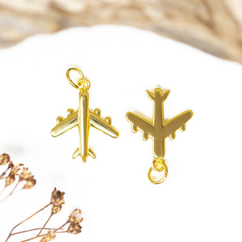 Gold Plated 18x15mm Airplane Charm