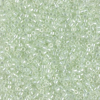 Delicas Size 11 Miyuki Seed Beads -- 1474 Transparent Pale Green Mist Luster