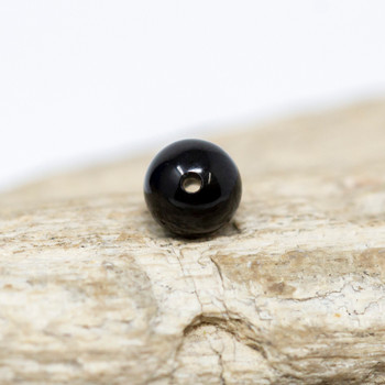 Black Tourmaline A Grade Polished 6mm Round - Sold Individually