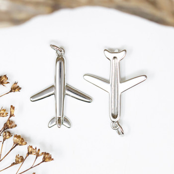 Platinum Plated 25x20mm Airplane Pendant