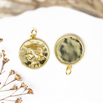 14K Gold Plated 17.5mm Coin Charm