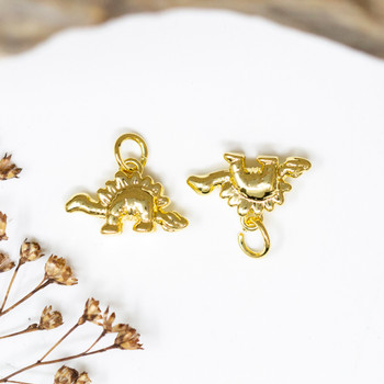 14K Gold Plated 9.5x15.5mm Dinosaur Charm