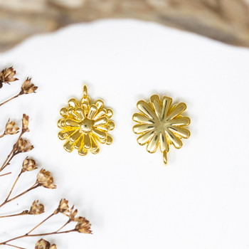 14K Gold Plated Plated 12mm Flower Charm