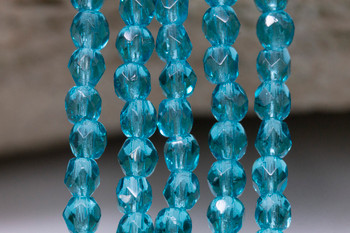 Fire Polish 3mm Faceted Round - Teal