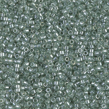 Delicas Size 11 Miyuki Seed Beads -- 1484 Transparent Light Moss Green Luster