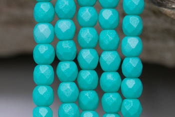 Fire Polish 3mm Faceted Round - Saturated Teal