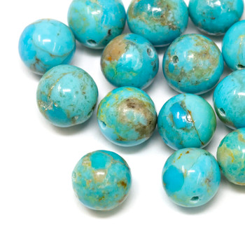 Kingman Turquoise Polished 8mm Round - Sold Individually