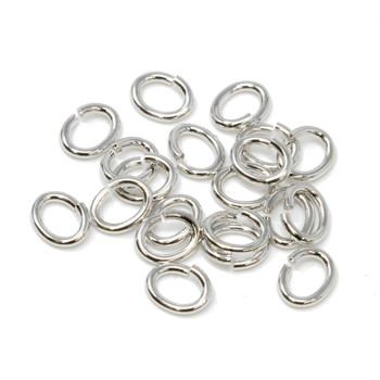 Silver Plated Medium Oval Jump Rings - OPEN - 20 Pieces