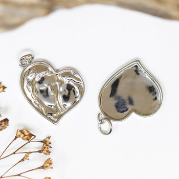 Platinum Plated 20x18mm Mother & Child Heart Charm