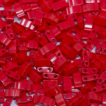 1/2 Cut 5mm Tila Beads -- 408 Opaque Dark Red