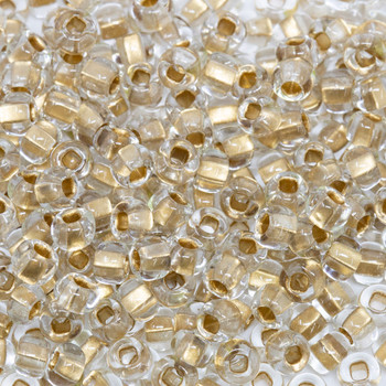 Size 6 Czech Seed Beads -- 815 Crystal / Bronze Lined