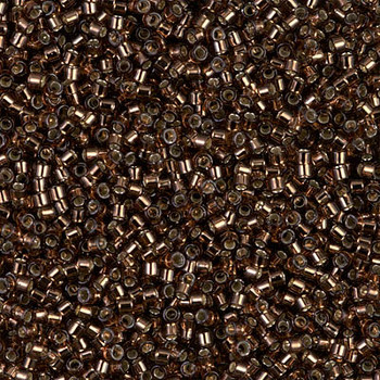 Delicas Size 11 Miyuki Seed Beads -- 150 Brown / Silver Lined