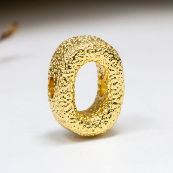 Gold Plated 13mm Textured Number Bead - 0