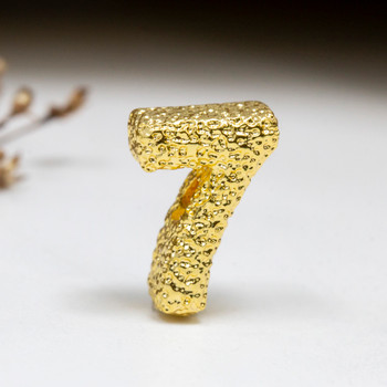 Gold Plated 13mm Textured Number Bead - 7