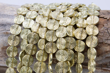 Gold Plated Brass 11mm Spiral Coin